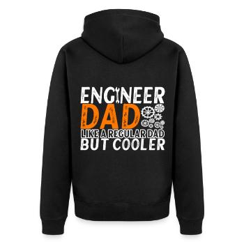 Ingenieur Maschinenbau Bauingenieur - Unisex Premium Bio Zip Hoodie - Schwarz - Hinten - Nico (187cm)