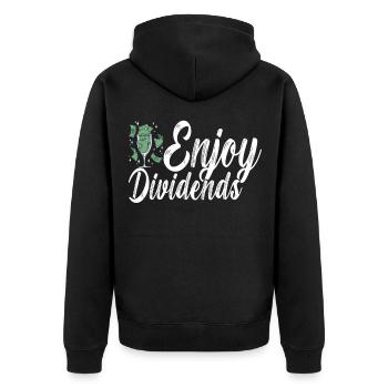 Shares Shareholder Investor - Unisex Premium Organic Zip Hoodie - black - Back - Nico (187cm)