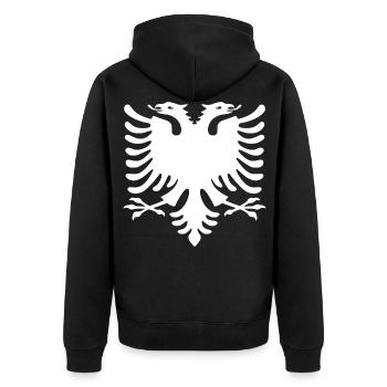 Albaner shqiptar - Unisex Premium Bio Zip Hoodie - Schwarz - Hinten - Nico (187cm)