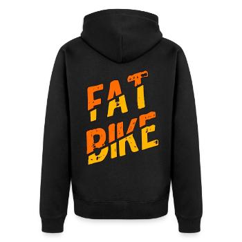 Fatbike Mountainbiken Fat bike - Unisex Premium Bio Zip Hoodie - Schwarz - Hinten - Nico (187cm)