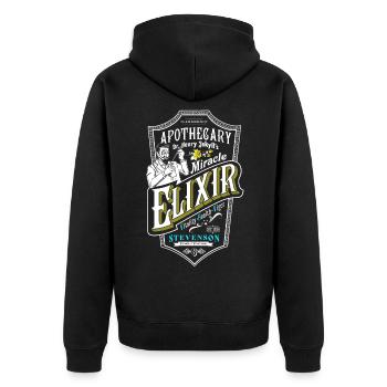 Dr. Jekyll Apothacary Mr Hyde Jekyll and Hyde - Unisex Premium Organic Zip Hoodie - black - Back - Nico (187cm)