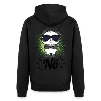 Nö - Panda Bär Cartoon Für Männer, Frauen und Kids - Unisex Premium Bio Zip Hoodie - Schwarz - Hinten - Nico (187cm)