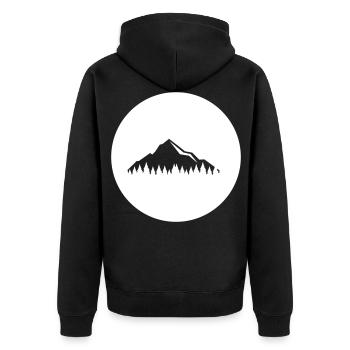 Berge - Unisex Premium Bio Zip Hoodie - Schwarz - Hinten - Nico (187cm)