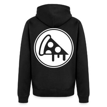 Silhouette de l’icône de la pizza - Veste à capuche bio Premium Unisexe - noir - Dos - Nico (187cm)