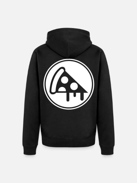 Pizza Icon Silhouette - Unisex Premium Bio Zip Hoodie - Schwarz