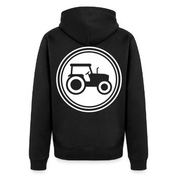 Tractor icon silhouette - Unisex Premium Organic Zip Hoodie - black - Back - Nico (187cm)