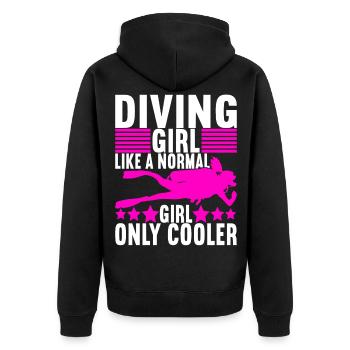 Tauchen Taucher Scuba Diving - Unisex Premium Bio Zip Hoodie - Schwarz - Hinten - Nico (187cm)