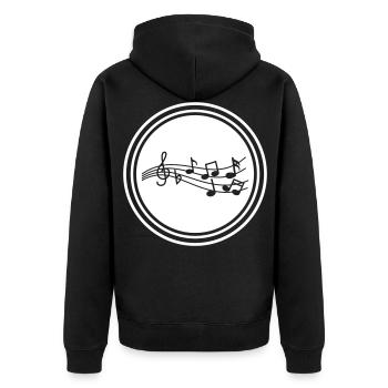 Musical notes sign - Unisex Premium Organic Zip Hoodie - black - Back - Nico (187cm)
