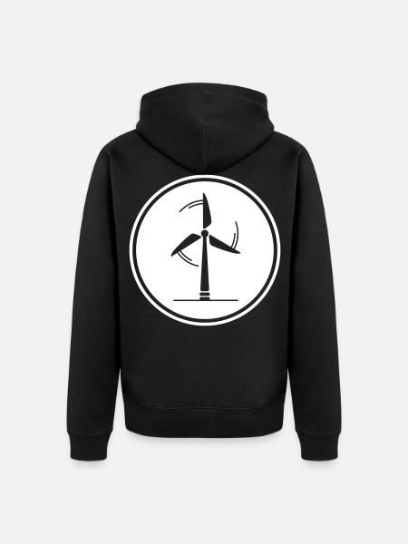Wind turbine silhouette - Unisex Premium Organic Zip Hoodie - black
