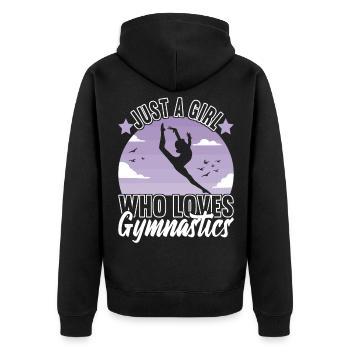 Turnen Turner - Unisex Premium Bio Zip Hoodie - Schwarz - Hinten - Nico (187cm)