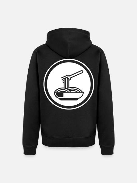 Spaghetti symbol - Unisex Premium Organic Zip Hoodie - black