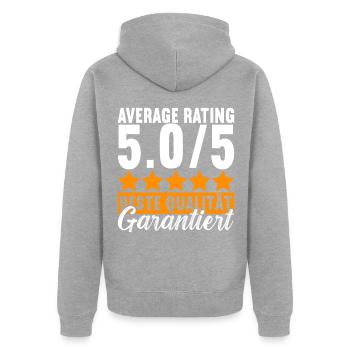 Abschiedsgeschenk Jobwechsel Kollege - Unisex Premium Bio Zip Hoodie - Grau meliert - Hinten - Nico (187cm)