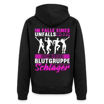 Schlager Schlagerparty - Unisex Premium Bio Zip Hoodie - Schwarz - Hinten - Nico (187cm)
