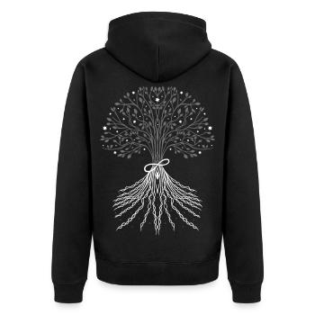 Arbre de Vie, Arbre de Vie - Veste à capuche bio Premium Unisexe - noir - Dos - Nico (187cm)