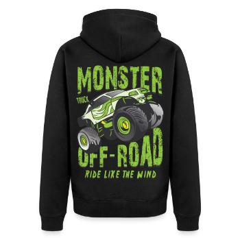Offroad Monster Truck - Unisex Premium Organic Zip Hoodie - black - Back - Nico (187cm)