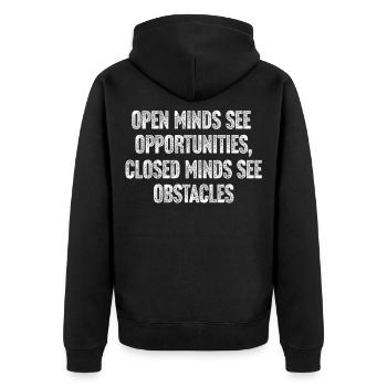 Open Minds Inspire Opportunities - Veste à capuche bio Premium Unisexe - noir - Dos - Nico (187cm)