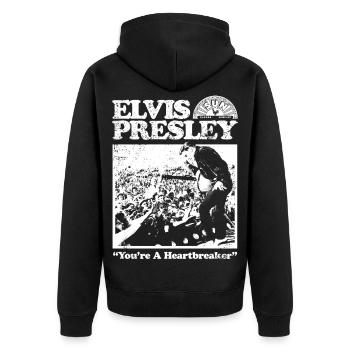 Elvis Presley You're A Heartbreaker Avec Image - Veste à capuche bio Premium Unisexe - noir - Dos - Nico (187cm)