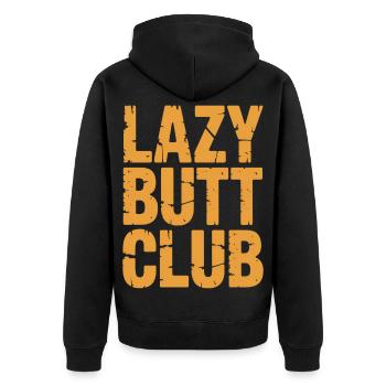 Entraînement de fitness à la salle de sport de Lazybuttclub - Veste à capuche bio Premium Unisexe - noir - Dos - Nico (187cm)
