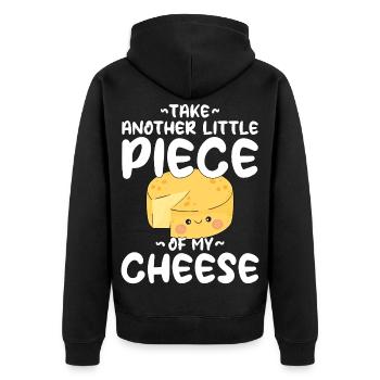 Take Another Little Piece Of My Cheese Kawaii Käse - Unisex Premium Organic Zip Hoodie - black - Back - Nico (187cm)