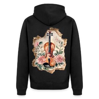 Violon Violon Vintage - Veste à capuche bio Premium Unisexe - noir - Dos - Nico (187cm)