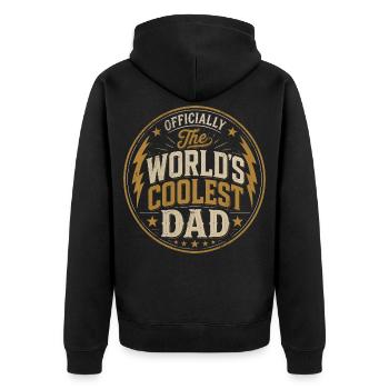 Officially the Coolest Dad in the World - Unisex Premium Organic Zip Hoodie - black - Back - Nico (187cm)