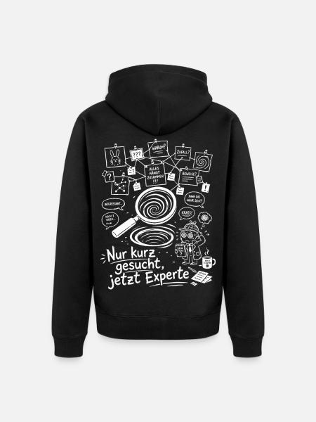Nur Kurz Gesucht - Unisex Premium Bio Zip Hoodie - Schwarz