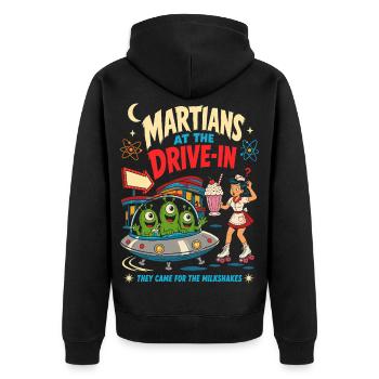 Martiens au Drive-In Diner - Veste à capuche bio Premium Unisexe - noir - Dos - Nico (187cm)