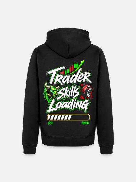 Trader skills loading - Unisex Premium Bio Zip Hoodie - Schwarz