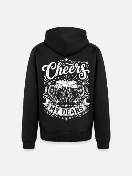 Prost, meine Lieben, Biertoast - Unisex Premium Bio Zip Hoodie - Schwarz