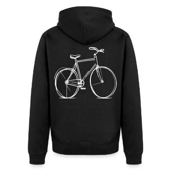 Bicycle line drawing - Unisex Premium Organic Zip Hoodie - black - Back - Nico (187cm)
