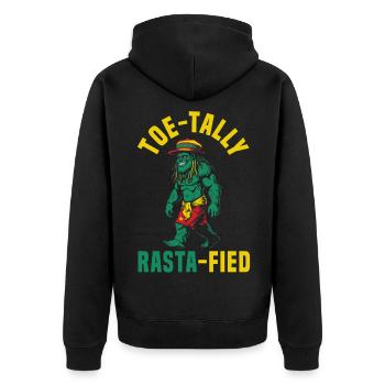 Sasquatch Toe-tally Rasta-fié Bigfoot jamaïcain - Veste à capuche bio Premium Unisexe - noir - Dos - Nico (187cm)