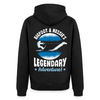 Bigfoot & Nessie's Bigfoot Monster of Loch Ness - Unisex Premium Organic Zip Hoodie - black - Back - Nico (187cm)