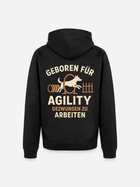 Koiran urheilu Agility Harrastus Vapaa-ajan joukkuekoira - Premium unisex luomu-huppari vetoketjulla - musta