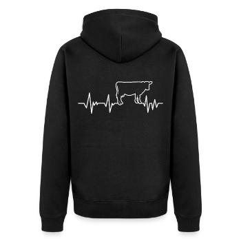 vache battement de coeur de vaches - Veste à capuche bio Premium Unisexe - noir - Dos - Nico (187cm)