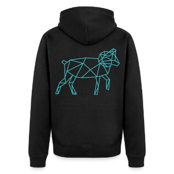 Ligne géométrique de mouton - Veste à capuche bio Premium Unisexe - noir - Dos - Nico (187cm)