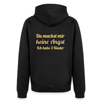 Tu ne me fais pas peur J’ai 3 enfants - Veste à capuche bio Premium Unisexe - noir - Dos - Nico (187cm)