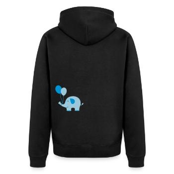 Sweet Funny Baby Elephant with Balloons - Unisex Premium Bio Zip Hoodie - Schwarz - Hinten - Nico (187cm)