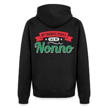 Grand-père grand-père vintage grand-père - Veste à capuche bio Premium Unisexe - noir - Dos - Nico (187cm)