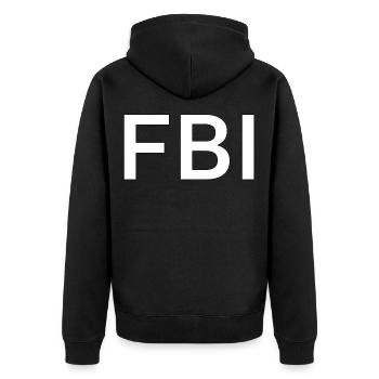 Costume du FBI Carnaval d'Halloween - Veste à capuche bio Premium Unisexe - noir - Dos - Nico (187cm)