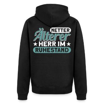 Rente Großvater Rentner 2022 - Unisex Premium Bio Zip Hoodie - Schwarz - Hinten - Nico (187cm)