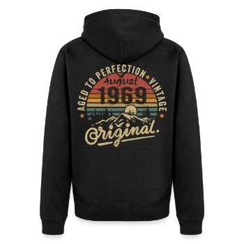 Anniversaire 1969 Millésime Août 1969 Cadeau 1969 - Veste à capuche bio Premium Unisexe - noir - Dos - Nico (187cm)