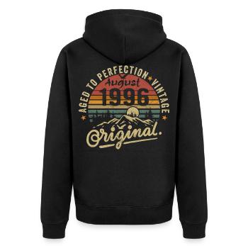 Birthday 1996 Vintage August 1996 Gift 1996 - Unisex Premium Organic Zip Hoodie - black - Back - Nico (187cm)