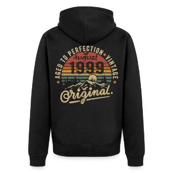 Anniversaire 1999 Millésime Août 1999 Cadeau 1999 - Veste à capuche bio Premium Unisexe - noir - Dos - Nico (187cm)