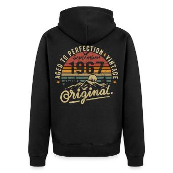 september 1967 anniversary september 1967 september - Unisex Premium Organic Zip Hoodie - black - Back - Nico (187cm)