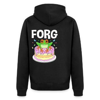 Laubfrosch Frosch - Unisex Premium Bio Zip Hoodie - Schwarz - Hinten - Nico (187cm)