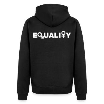 Equality equality man woman sex - Unisex Premium Organic Zip Hoodie - black - Back - Nico (187cm)