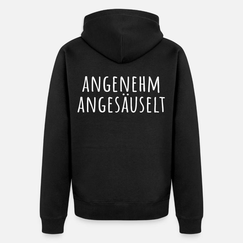angenehm angesäuselt - Unisex Premium Bio Zip Hoodie - Schwarz