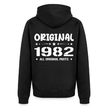 Né en 1982, Cadeau Anniversaire 1982 Original 1982 - Veste à capuche bio Premium Unisexe - noir - Dos - Nico (187cm)