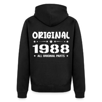 Né en 1988, Cadeau Anniversaire 1988 Original 1988 - Veste à capuche bio Premium Unisexe - noir - Dos - Nico (187cm)