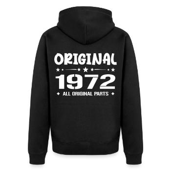 Né en 1972, Cadeau Anniversaire 1972 Original 1972 - Veste à capuche bio Premium Unisexe - noir - Dos - Nico (187cm)